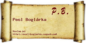 Pesl Boglárka névjegykártya