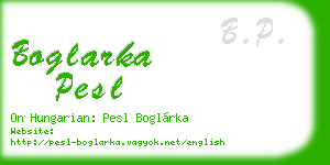 boglarka pesl business card